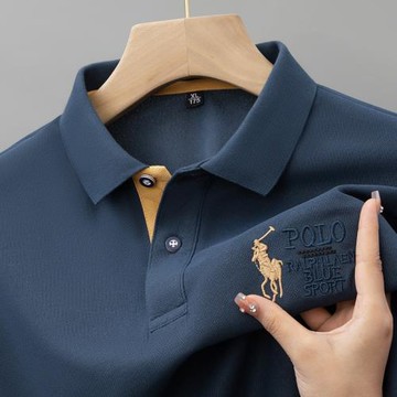 奧特萊斯專柜撿漏~春秋冬新款長袖T恤上衣男刺繡POLO衫休閑打底衫