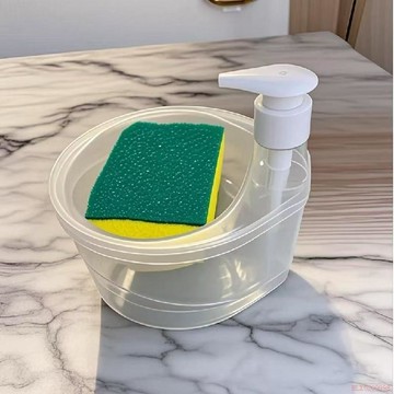 桃園出貨✨創意廚房塑料按壓皁盒自動加液器洗潔精洗碗刷組合