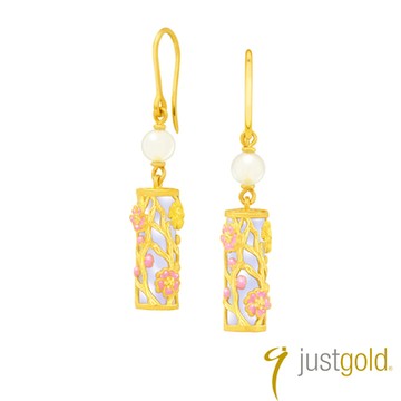 鎮金店Just Gold 喜‧玲瓏純金系列 黃金耳環(耳勾)