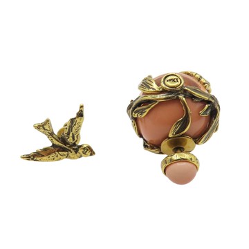 Dior 迪奧 鍍金 不對稱 針式耳環 【二手名牌BRAND OFF】