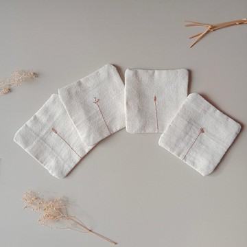 Wild grass coaster set handicraft 100% cotton fabric 4PCS