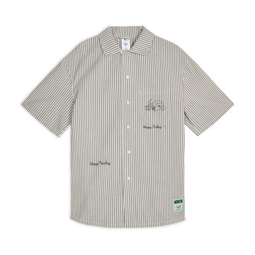 PUMA 短袖 MONDAY SLEEPING CLUB系列 灰白咖 短袖襯衫 中性 63898579