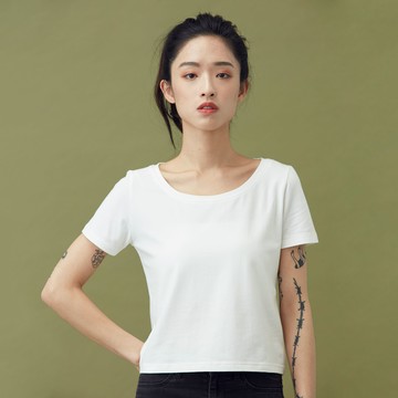 Tea Time 大圓領短版短袖