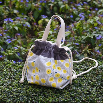 三合一肩背/斜背/手提束口水桶包 ~  小黃菊 (A100) RS