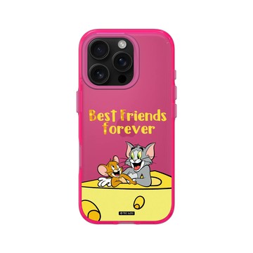 iPhone 16 Pro Clear 粉漾桃 - 湯姆貓與傑利鼠 Tom and Jerry - Best friends
