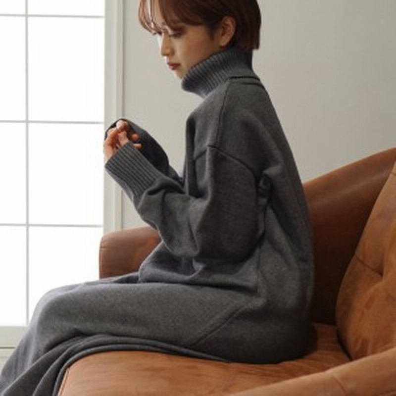 Auli アウリィ 低身長向けサイズ タートルネックニットロングワンピース レディース 秋冬 ワンピース ロングワンピ アイボリー グレー 通販 Lineポイント最大1 0 Get Lineショッピング