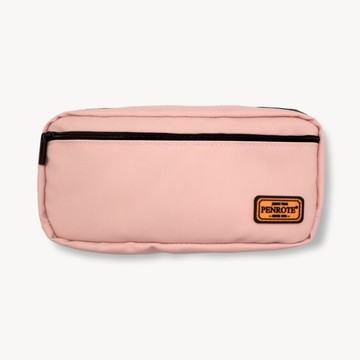 【PENROTE 筆樂】防濺水雙拉鍊收納袋 粉