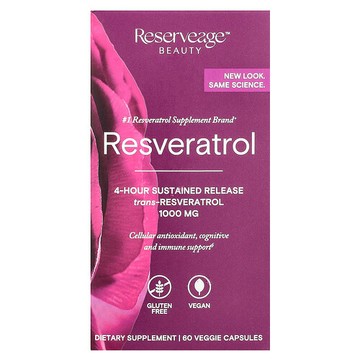 Reserveage Beauty, 白藜蘆醇，60 粒素食膠囊