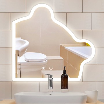 熊熊造型鏡 智慧除霧LED燈(4000K)+雙觸開關  F108-MZ728A