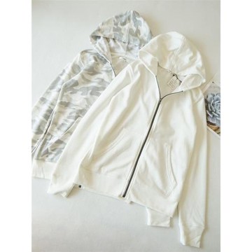 日系新款男女春秋款長袖休閑衛衣純色加絨拉鏈帽衫毛圈外套8372