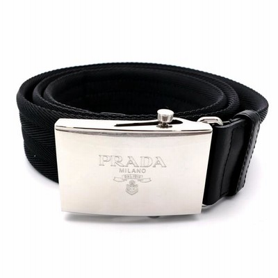 PRADA プラダ ADJUSTABLE FIT BELT 2CN003 NERO 黒 ロゴバックル