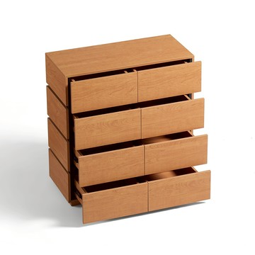 hoi!林氏木業復古風暖木色八斗櫃 QA4E