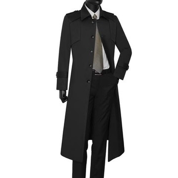 男風衣外套冬季長款單排扣時尚休閑大衣加長款過膝防風青年412