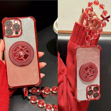 閃粉氣囊防摔殼 磁吸支架 手機殼 適用於 蘋果 iPhone 18 17e 16 15 14 13 12 Pro max