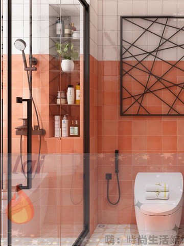 免運 可開發票 瓷磚 馬賽克磚 藝術磚 冷調藍色內墻小方磚現代簡約衛生間墻磚波紋亮光服裝店鋪工裝瓷磚