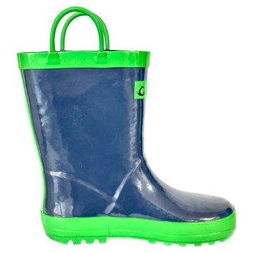 B.A+G+S兒童提把雨鞋  柔軟橡膠材質  質感黑色內裡  好提易穿脫  巴黎藍  3Y