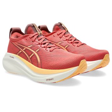 asics 亞瑟士 慢跑鞋 女鞋 運動鞋 緩震 GEL-NIMBUS 27 D楦 橘白 1012B752-701