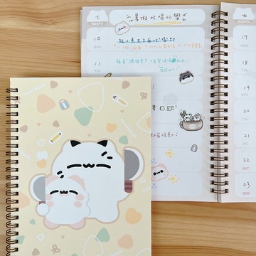 壞喵與毛喵- A5線圈筆記本 (黃色色塊風-週間)