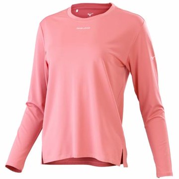 MIZUNO 美津濃 長袖上衣 女 吸濕排汗 豆沙粉 32TAC70564