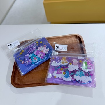 日本 CARE BEARS 彩虹熊 愛心小熊 寶石夾 迴紋針 文件夾 附迷你收納袋 /預購