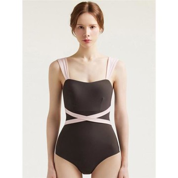 吊帶連體泳衣女款性感顯瘦遮肚高級感保守泡溫泉泳裝2025新款爆款