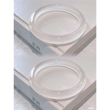 天然巴西冰糯種白月光瑪瑙手鐲女款荔枝凍白色冰透氣質小眾送女友