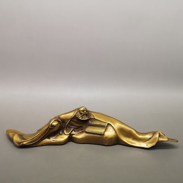 純銅達摩祖師創意鎮紙筆架擺件文房用品辦公桌面裝飾工藝擺設禮品