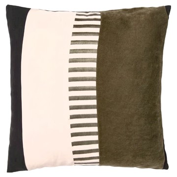 HOLA 和樂家居 伊登拼接繡花抱枕套 180g  50 x 50cm  條紋