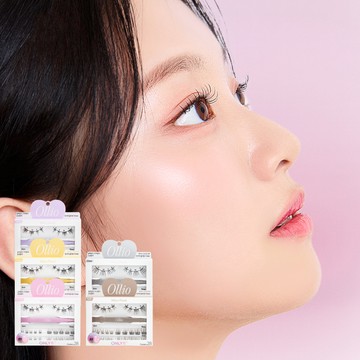 Ollio No Glue Eyelash [Mixx PACK] (8/9/10/11mm) 28pcs (+Mini Tweezer)