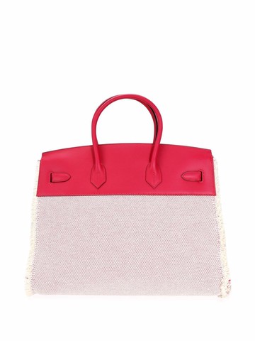 Hermès Pre-Owned - Fray Fray Birkin 35 handbag - women - Leather/Canvas - One Size - Pink