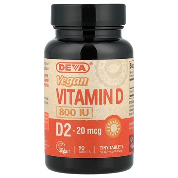 Deva, 全素維生素 D2，20 微克（800 國際單位），90 片