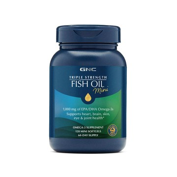GNC 三倍魚油迷你軟膠囊(120粒/瓶) 全球熱銷舒活產品 深海高濃度魚油 促進代謝無負擔 腸溶劑型無腥味