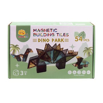 SCIENCEBABY 磁力片恐龍樂園 Set 54片 3歲以上  多色  1盒