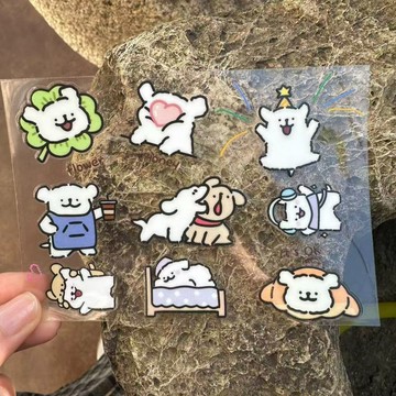 ✨桃園出貨✨線條小狗轉印貼紙diy水杯筆記本手機殼電動車ins風防水裝飾貼