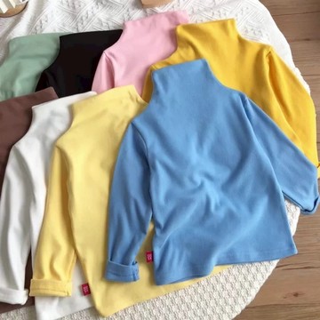 ➳𝙈𝙊𝙈𝙊𝙨𝙝𝙤𝙥兒童半高領刷毛保暖衣 兒童內搭衣 保暖衣 兒童衛生衣 兒童長袖上衣 幼兒保暖長袖 幼童保暖內搭上衣