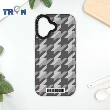 TRON iPhone 16 立體千鳥紋 防摔太空載具殼 透白 軟硬 手機殼