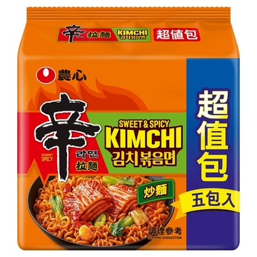 NONGSHIM 農心 辛辣白菜炒麵 超值包 137g  5包
