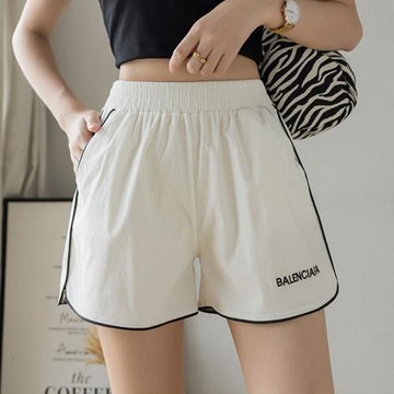 白色速干短褲女夏季薄款寬松顯瘦a字女士跑步運動褲闊腿熱褲外穿