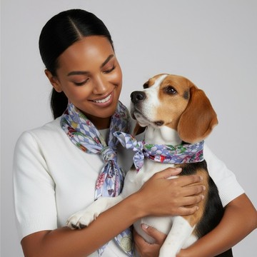 寵主與寵物網紅組合狗狗及主人同款造型狗狗圍巾愛麗絲絲巾套裝