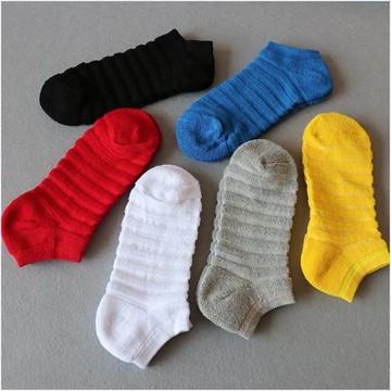 男士正反兩面穿短筒純棉毛巾底加厚襪子運動吸汗彩色春夏季簡約