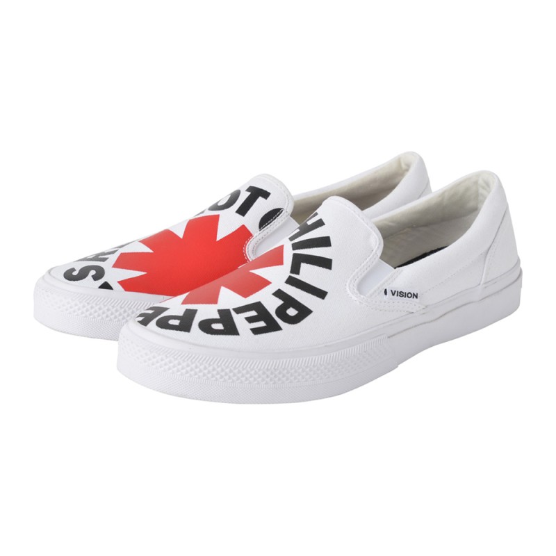 RED HOT CHILI PEPPERS レッチリ   CANVAS SLIP ON RHCP White