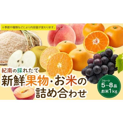 ふるさと納税 和歌山県 上富田町 紀南の採れたて新鮮フルーツ・お米詰め合わせセット（5〜8品目詰め合わせ）