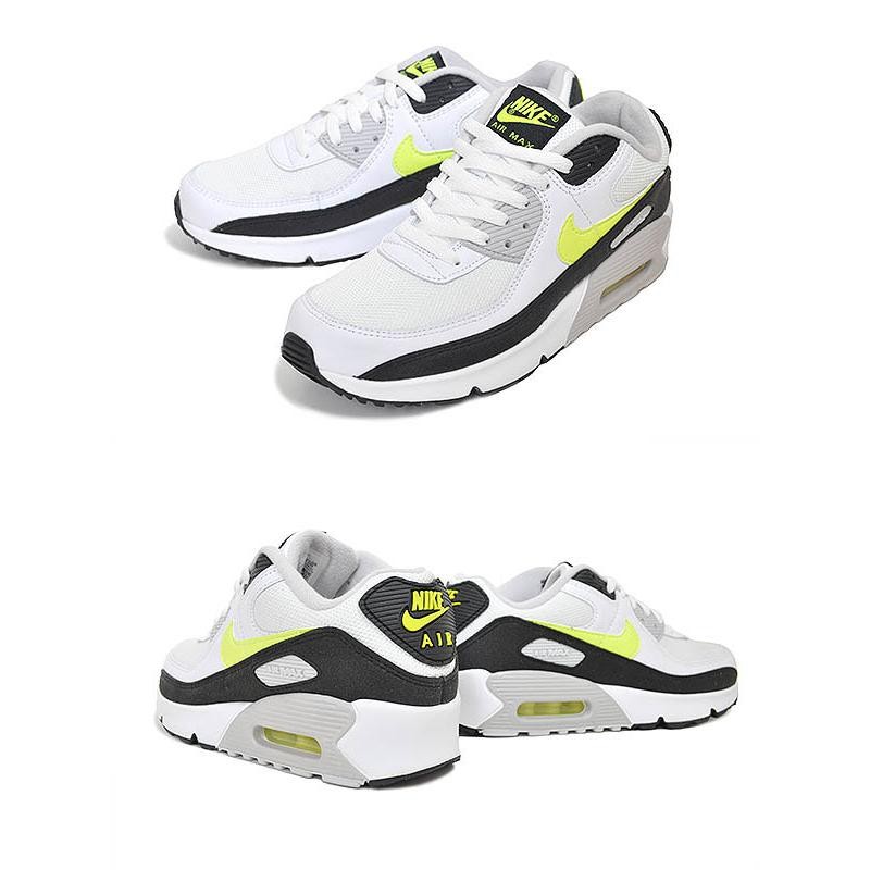 ナイキ エアマックス 90 レザー ガールズ NIKE AIR MAX 90 LTR (GS) white/hot lime-black  cd6864-109 スニーカー AM90 ホワイト ホットライム ブラック | LINEショッピング