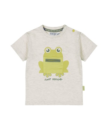 青蛙米白色短袖上衣56cm