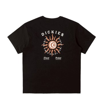 Dickies男女款黑色純棉背部大圖案印花休閒短袖T恤|DK0A8DF3BLK