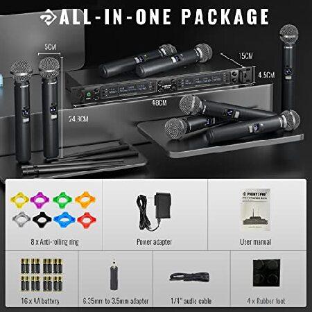 Phenyx Pro Wireless Microphone System, Eight-Channel Wireless Mic, w  Handheld Dynamic Microphones, Auto Scan,8x40 Adjustable UHF Channels, 328ft, M