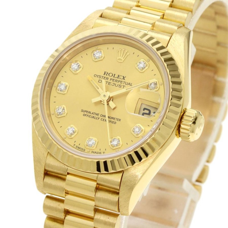 ROLEX ロレックス 69178G デイトジャスト 10P ダイヤモンド 腕時計 K18