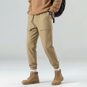 搖粒絨極暖衝鋒褲(燕麥奶 中性M-5XL)