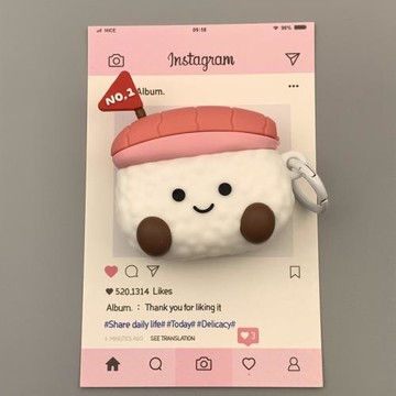 周匠AirPods4保護套可愛2代少女心airpodspro2立體甜蝦壽司airpods3創意AirPodsPro硅膠防摔蘋果藍牙耳機殼