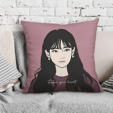 客製人像寵物畫 / 方形抱枕 (文藝風)